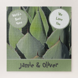 Love You Nana Green Plant Desert Southwest Grandma Legpuzzel