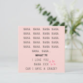 Love You Nana oma moederdag roze harten Feestdagenkaart (Staand voorkant)
