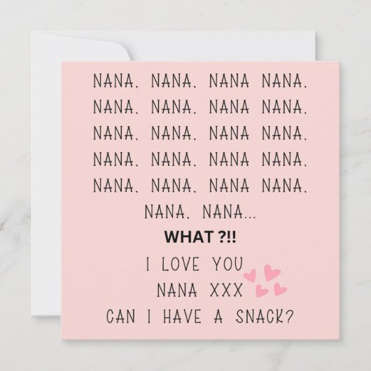 Love You Nana oma moederdag roze harten Feestdagenkaart (Voorkant)