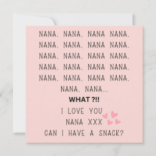 Love You Nana oma moederdag roze harten Feestdagenkaart