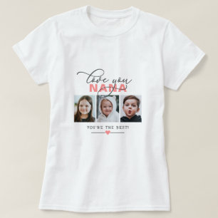 Love You Nana/Other 3 Foto Aangepaste Tekst T- T-shirt