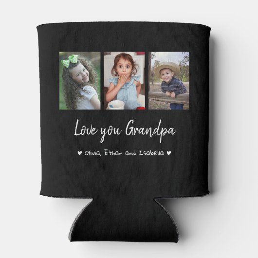 Love You Nannu 3 Photo Collage Black Blikjeskoeler (Achterkant)