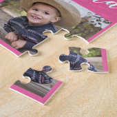 Love You Oma 4 Familie Foto Collage Roze Legpuzzel (Zijkant)