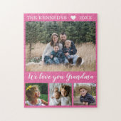 Love You Oma 4 Familie Foto Collage Roze Legpuzzel (Verticaal)