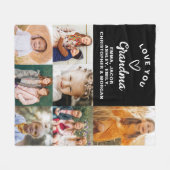 Love You Oma 7 Foto Zwart Fleece Deken (Voorkant (Horizontaal))