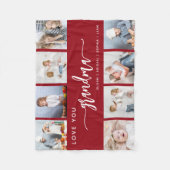 Love You Oma 8 Fotocollage Cranberry Rood Fleece Deken (Voorkant)