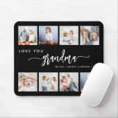 Love You Oma 8 Fotocollage Zwart Muismat (Met muis)