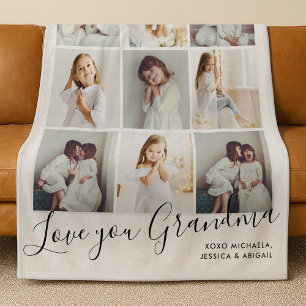Love You oma 9-foto Fleece Deken