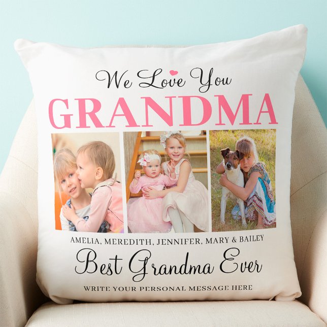 Love You oma - beste oma ooit fotocollage Kussen (Best Grandma Ever Pillow)
