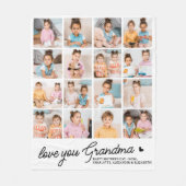Love You Oma Custom Eenvoudig Modern 16 Foto Fleece Deken (Voorkant)