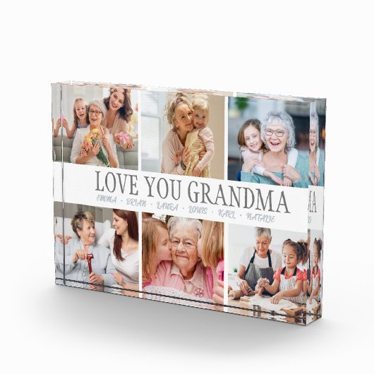 LOVE YOU OMA Custom Name Photo Block Fotoblokken (Rechts)