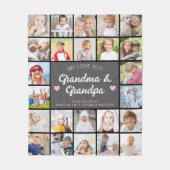 Love You Oma en Opa 24 Foto Aangepaste Kleur Fleece Deken (Voorkant)