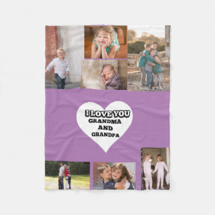 Love You Oma en Opa Inside Heart 7 Foto Fleece Deken