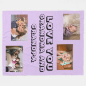 Love You Oma en Opa Sans Serif 4 foto's Fleece Deken (Voorkant (Horizontaal))