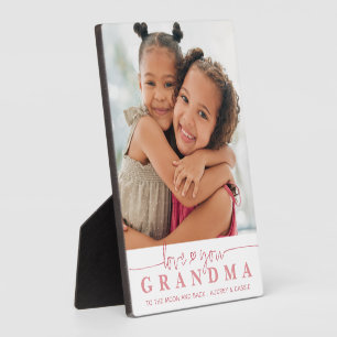 LOVE YOU OMA Foto Handgeschreven Script Hart Fotoplaat