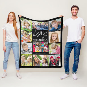 Love You Oma Fotocollage 11 Afbeeldingen Custom Fleece Deken