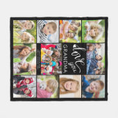 Love You Oma Fotocollage 11 Afbeeldingen Custom Fleece Deken (Voorkant (Horizontaal))