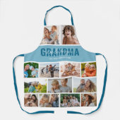 Love You Oma Fotocollage Blauw Schort (Voorkant)