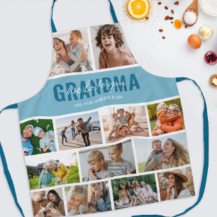 Love You Oma Fotocollage Blauw Schort