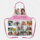 Love You Oma Fotocollage Roze Schort (Voorkant)