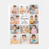 Love You oma gepersonaliseerd 11 foto grootouder Fleece Deken (Voorkant)