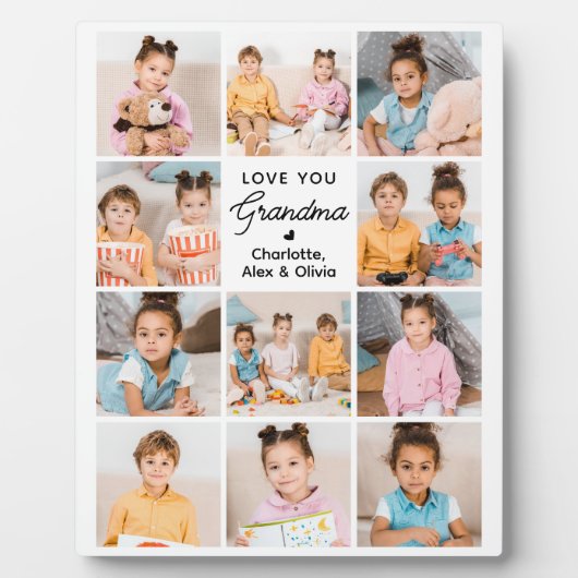 Love You oma gepersonaliseerd 11 foto grootouder Fotoplaat (Voorkant)