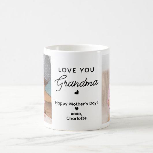 Love You oma gepersonaliseerd 2 foto grootouder Koffiemok (Center)