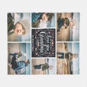 Love You Oma gepersonaliseerde 6 foto collage naam Fleece Deken (Voorkant (Horizontaal))