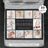 Love You Oma Harten 10 Foto Aangepaste Kleuren Fleece Deken