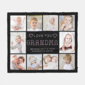 Love You Oma Harten 10 Foto Aangepaste Kleuren Fleece Deken (Voorkant (Horizontaal))