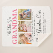 Love You OMA Kleinkinderen Fotocollage Wit Sherpa Deken (Voorkant (horizontaal))