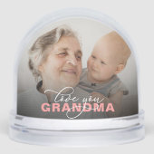Love You Oma Modern Elegant Script 2 Foto Sneeuwbol (Voorkant)
