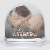 Love You Oma Modern Elegant Script 2 Foto Sneeuwbol (Achterkant)