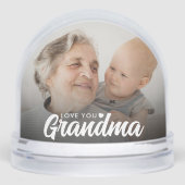 Love You Oma Modern Elegant Script 2 Foto Sneeuwbol (Voorkant)