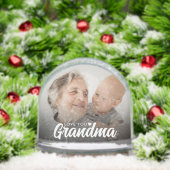 Love You Oma Modern Elegant Script 2 Foto Sneeuwbol (Kerstmis)