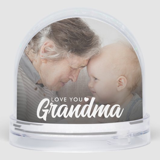 Love You Oma Modern Elegant Script 2 Foto Sneeuwbol (Achterkant)