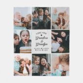 Love You Oma & Opa Moderne 8-foto Collage Fleece Deken (Voorkant)