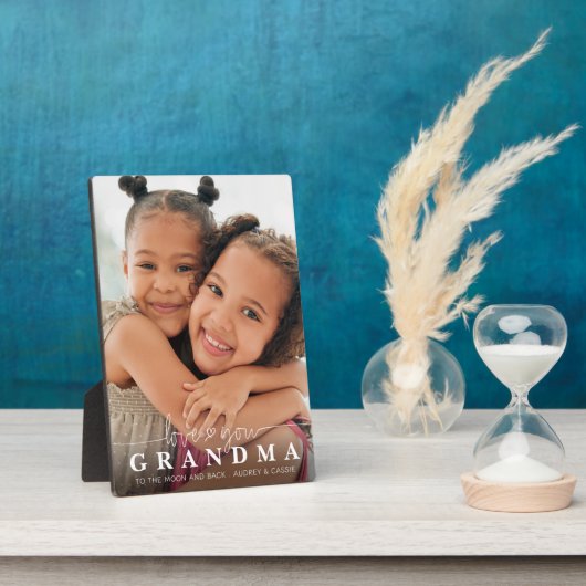 LOVE YOU OMA Photo Script Heart Overlay Fotoplaat (Zijkant)