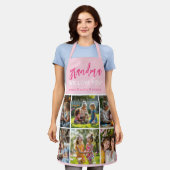 Love You Oma Schattige Roze Fotocollage Schort (Gedragen)