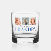 Love You Opa 3 Foto Whisky Glas (Voorkant)