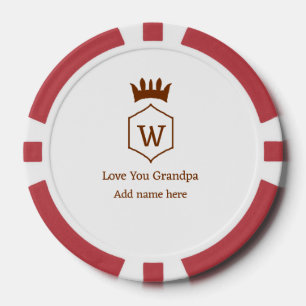 Love you opa kroon voeg naamgegevens bruin squa poker chips