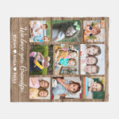 Love You Opa Rustiek Hout 9 Fotocollage Fleece Deken (Voorkant (Horizontaal))