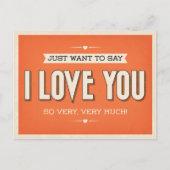  Love You Oranje Grunge Briefkaart (Voorkant)