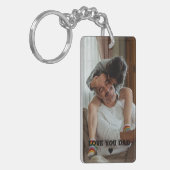 Love You Papa Foto Vaderdag cadeau Sleutelhanger (Voorkant Links)