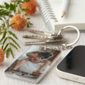 Love You Papa Foto Vaderdag cadeau Sleutelhanger (Voorkant Rechts)