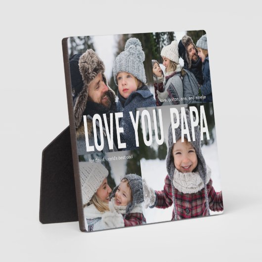 Love You Papa Photo Collage Fotoplaat (Voorkant)