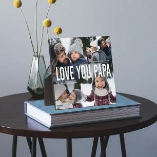 Love You Papa Photo Collage Fotoplaat