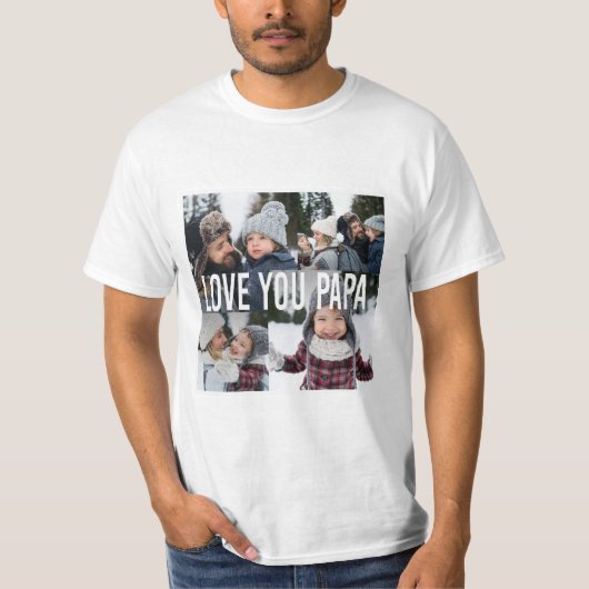 Love You Papa Photo Collage T-shirt (Voorkant)