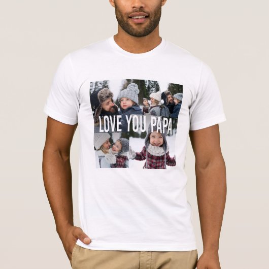 Love You Papa Photo Collage T-shirt (Voorkant)