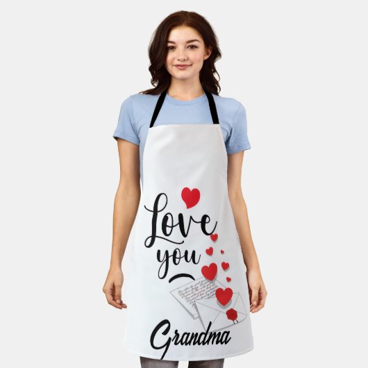 Love You Personalized Apron Schort (Gedragen)